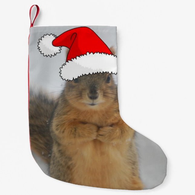 Christmas Squirrel Small Christmas Stocking (Front)
