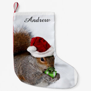 Christmas Squirrel Small Christmas Stocking