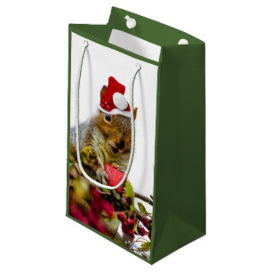 Christmas squirrel small gift bag