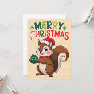 Christmas squirrel with Christmas ball Invitation