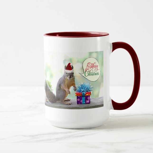 Christmas Squirrel with Christmas Presents Mug (Right)