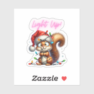 Christmas Squirrel with Festive Lights Card
