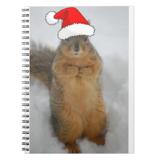 Christmas Squirrel with Santa Notebook
