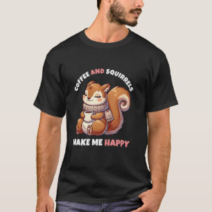 Christmas Squirrels and Coffee Make Me Happy Women T-Shirt