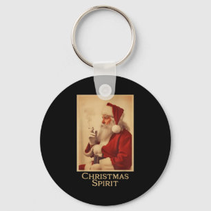 Christmas Srit Funny Vintage Santa Smoking Christm Key Ring