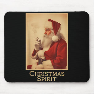 Christmas Srit Funny Vintage Santa Smoking Christm Mouse Mat