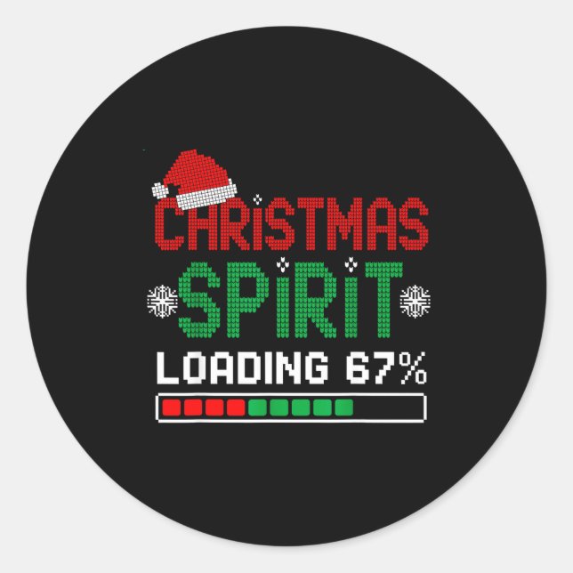 Christmas Srit Loading 67% Funny Six Seven Meme Ge Classic Round Sticker (Front)