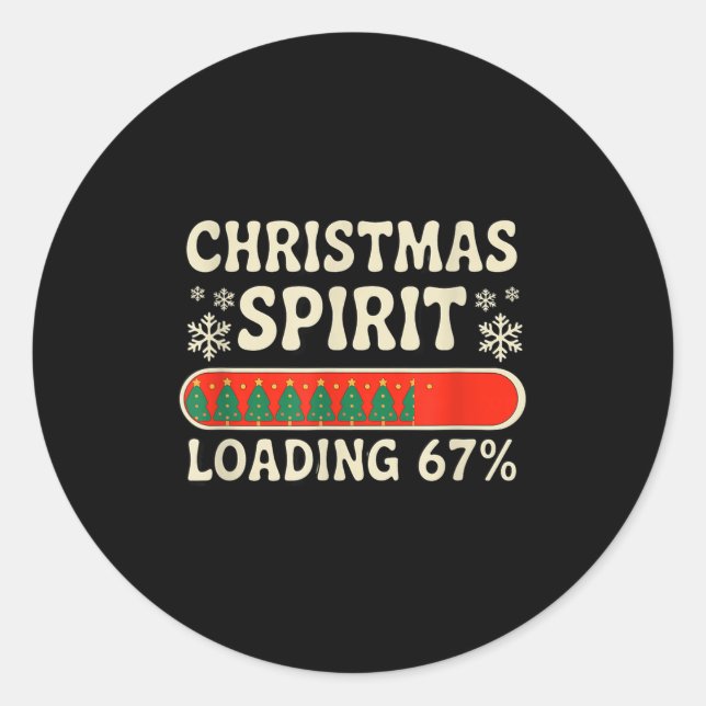 Christmas Srit Loading 67 Meme Six Seven Holiday S Classic Round Sticker (Front)