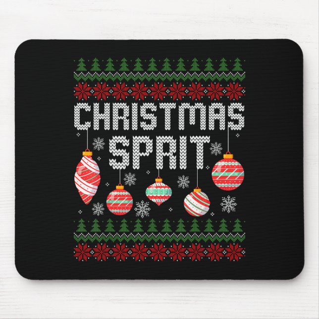 Christmas Srit Matching Funny Couples Ugly Sweater Mouse Mat (Front)