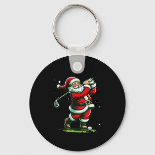Christmas Srts, Santa Plays Golf Xmas Women Men &a Key Ring