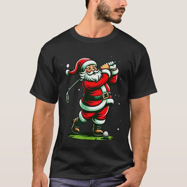 Christmas Srts, Santa Plays Golf Xmas Women Men &a T-Shirt (Front)