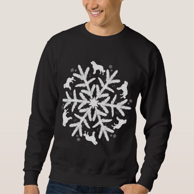 Christmas St. Bernard Gift Snowflake Saint Bernard Sweatshirt (Front)