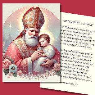 Christmas St. Nicholas. Baby Jesus Feast Day Place Card