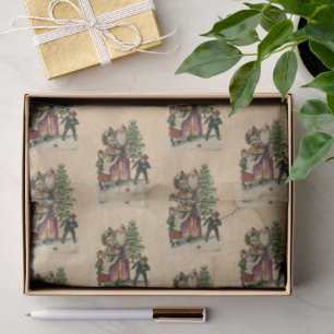Christmas St Nicholas & Children Victorian Antique Tissue Paper