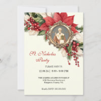 Christmas St. Nicholas Feast Day Party Invitations