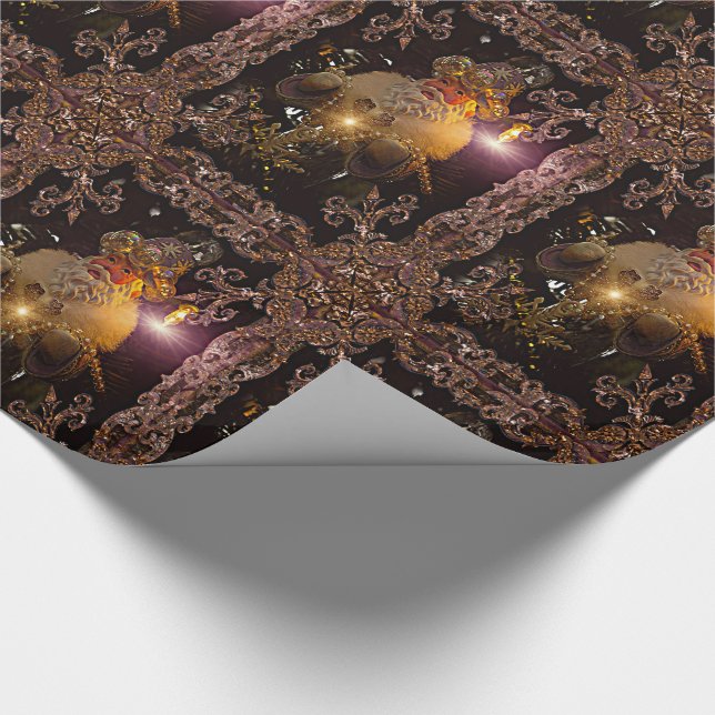 Christmas St. Nicholas VI Victorian Elegant Unique Wrapping Paper (Corner)