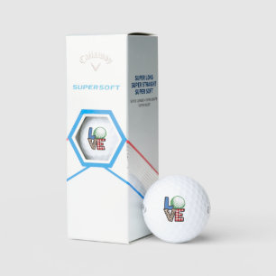 Christmas Stacked Love Pattern Stocking Fillers Golf Balls
