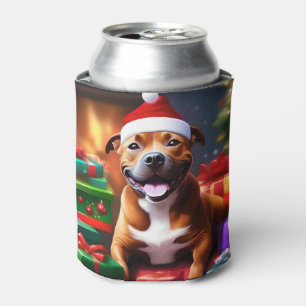 Christmas Staffordshire Bull Terrier,   Can Cooler
