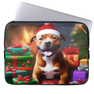 Christmas Staffordshire Bull Terrier, Laptop Sleeve