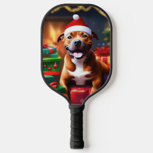 Christmas Staffordshire Bull Terrier, Pickleball Paddle