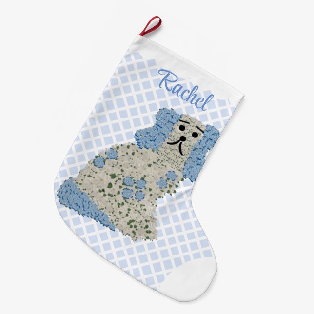 Christmas Staffordshire Dogs dog Large Christmas Stocking (Front (Hanging))