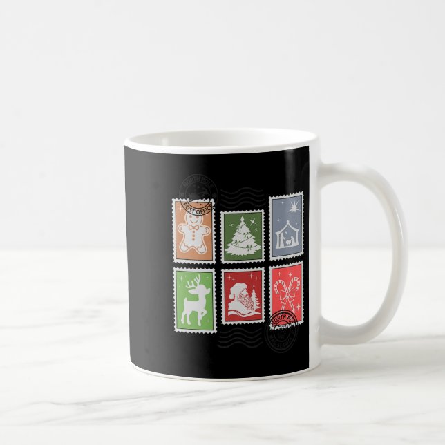 Christmas Stage Stamps Santa Mail Premium  Coffee Mug (Right)