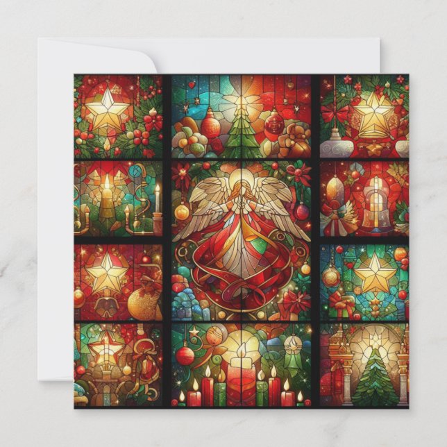 Christmas Stained Glass Greeting Card (Front)