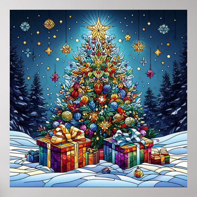 Christmas Stained Glass Poster (Front)