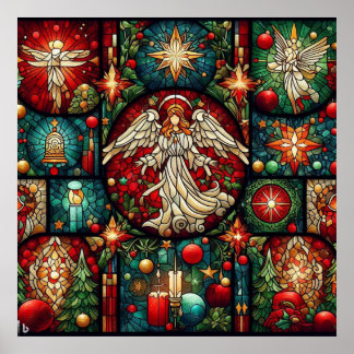 Christmas Stained Glass Poster