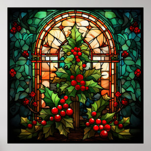 Christmas Stained Glass Poster