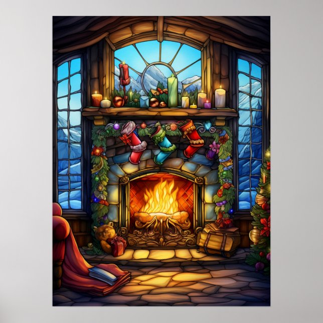 Christmas Stained Glass Poster (Front)