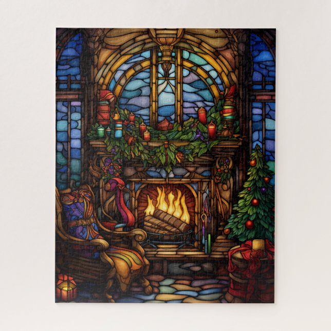 Christmas Stained Glass Puzzle (Vertical)