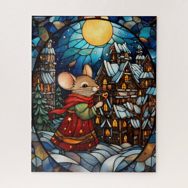 Christmas Stained Glass Puzzle (Vertical)