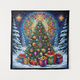 Christmas Stained Glass Tapestry