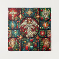 Christmas Stained Glass Tapestry