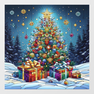 Christmas Stained Glass Window Cling