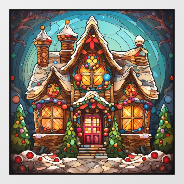 Christmas Stained Glass Window Cling (Sheet)