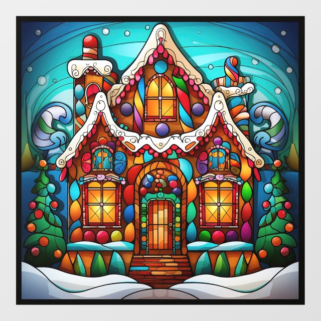 Christmas Stained Glass Window Cling (Sheet)