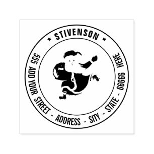 Christmas Stamp Santa with Your Name Address Info