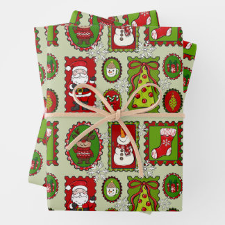 Christmas Stamps Gift Wrap 