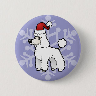 Christmas Standard/Miniature/Toy Poodle puppy cut 6 Cm Round Badge