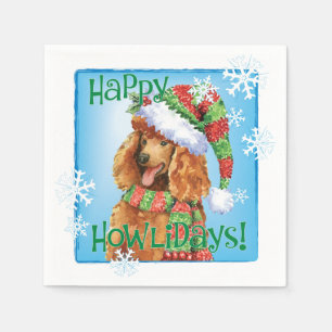 Christmas Standard Poodle Napkin
