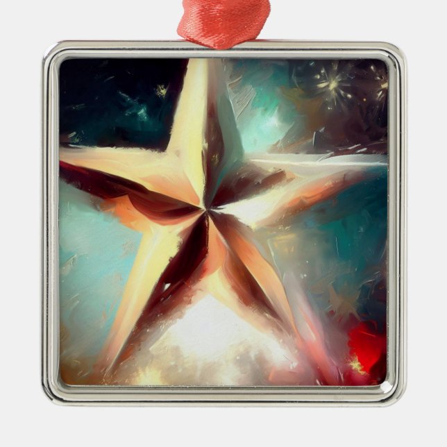Christmas Star 2 Metal Tree Decoration (Front)