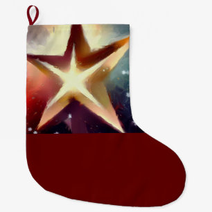 Christmas Star 4 Large Christmas Stocking