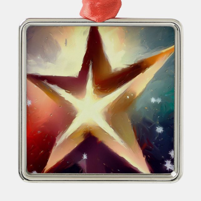 Christmas Star 4 Metal Tree Decoration (Front)