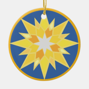 Christmas Star and Jesus  Ceramic Tree Decoration