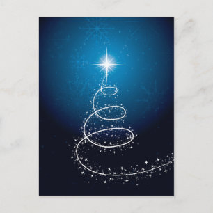 Christmas Star and Snowflakes Holiday Postcard