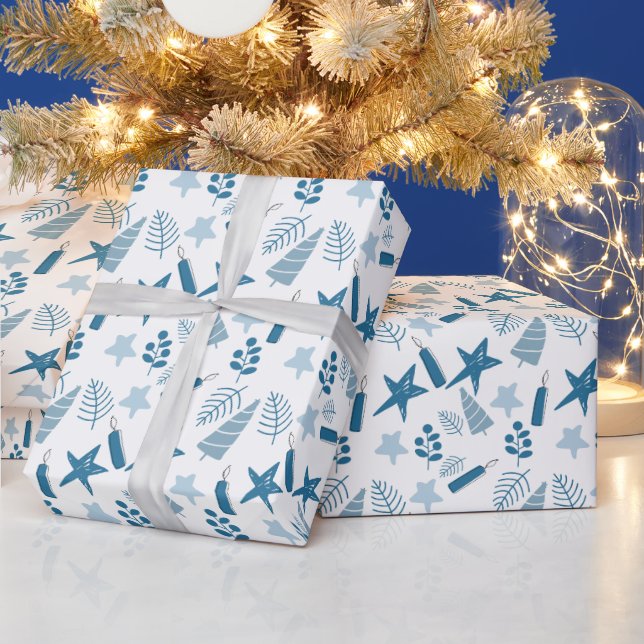 Christmas Star And Trees Wrapping Paper (Holidays)