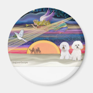 Christmas Star - Bichon Frise (two) Magnet
