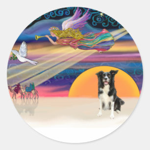 Christmas Star - Border Collie 4 Classic Round Sticker